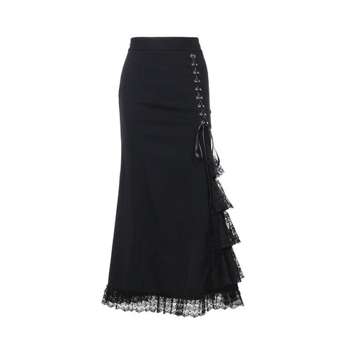 Women's Slim-fit Fishtail Lace-up Skirt