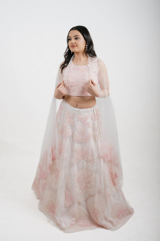 ROSE PINK CROP SKIRT SET