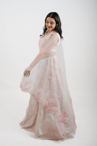 ROSE PINK CROP SKIRT SET